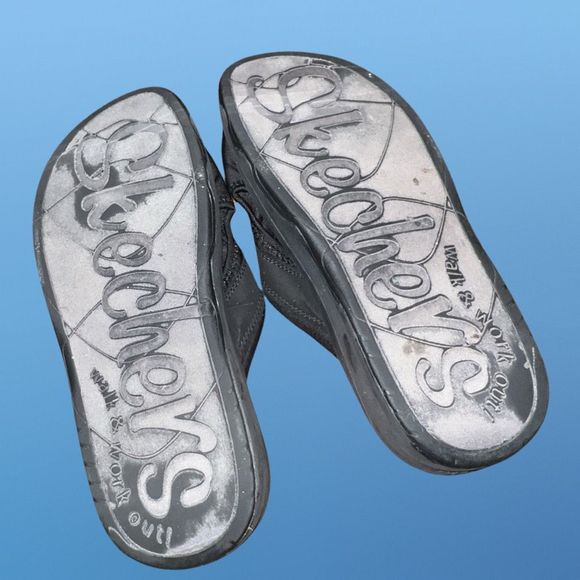 Skechers Tone Ups Toning Flip Flops Sandals Black Size 7 - Picture 4 of 5